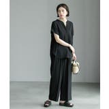 《6色展開 丈が選べる》美脚イージーワイドパンツ セットアップ対応【ストレッチ | OPAQUE.CLIP | 詳細画像1 