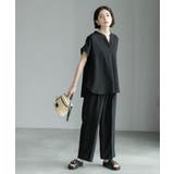 《6色展開 丈が選べる》美脚イージーワイドパンツ セットアップ対応【ストレッチ | OPAQUE.CLIP | 詳細画像3 