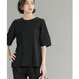 ブラック(019) | ストレッチペプラムブラウス セットアップ対応 | OPAQUE.CLIP