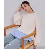 オフホワイト(503) | レイヤード風ミドルゲージニット【洗濯機洗い可】 | OPAQUE.CLIP