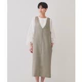 麻混ラメジャンパースカート【洗濯機洗い可】 | OPAQUE.CLIP | 詳細画像9 