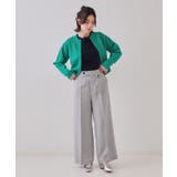 麻混ラメワイドパンツ【洗濯機洗い可】 | OPAQUE.CLIP | 詳細画像2 