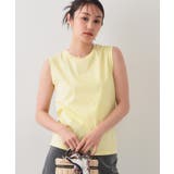 ライトイエロー(830) | 《5色展開》ベーシックノースリーブトップス【接触冷感/洗濯機洗い可】 | OPAQUE.CLIP