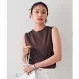 ブラウン(844) | 《5色展開》ベーシックノースリーブトップス【接触冷感/洗濯機洗い可】 | OPAQUE.CLIP