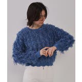 ブルー(093) | フリンジスパンコールニット【洗える】 | OPAQUE.CLIP