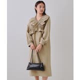 ベージュ(052) | フリルデザインワンピース【洗濯機洗い可】 | OPAQUE.CLIP