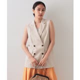 ライトベージュ(051) | 《美人百花掲載》テーラードジレ/セットアップ対応【洗える】 | OPAQUE.CLIP