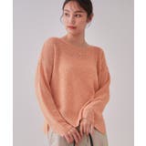 オレンジ(665) | スパンコールボートネックニット【洗濯機洗い可】 | OPAQUE.CLIP