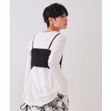 《ツインセット》シャーリングビスチェ×ロングTシャツ【洗濯機洗い可】 | OPAQUE.CLIP | 詳細画像6 
