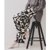 ブラック(119) | 幾何プリントイージーワイドパンツ【洗濯機洗い可】 | OPAQUE.CLIP