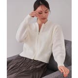 ホワイト(001) | メッシュZIPニットカーディガン【洗濯機洗い可】 | OPAQUE.CLIP