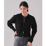 ブラック(019) | メッシュZIPニットカーディガン【洗濯機洗い可】 | OPAQUE.CLIP