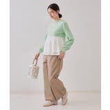 配色ペプラムドッキングニット【洗濯機洗い可】 | OPAQUE.CLIP | 詳細画像6