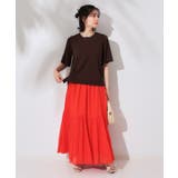 ギャザーフレアスカート/オーガニックコットン混【洗濯機洗い可】 | OPAQUE.CLIP | 詳細画像33 