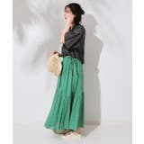 ギャザーフレアスカート/オーガニックコットン混【洗濯機洗い可】 | OPAQUE.CLIP | 詳細画像38 