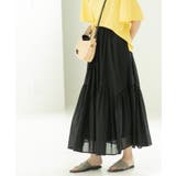 ギャザーフレアスカート/オーガニックコットン混【洗濯機洗い可】 | OPAQUE.CLIP | 詳細画像1 