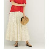 ホワイト(801) | ギャザーフレアスカート/オーガニックコットン混【洗濯機洗い可】 | OPAQUE.CLIP