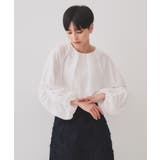 シャーリングスリーブブラウス【洗濯機洗い可】 | OPAQUE.CLIP | 詳細画像1