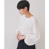 ホワイト(001) | シャーリングスリーブブラウス【洗濯機洗い可】 | OPAQUE.CLIP