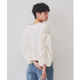 ふくれジャカードシャーリングデザインブラウス【洗濯機洗い可】 | OPAQUE.CLIP | 詳細画像2