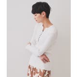 ホワイト(001) | ヘンリーネックリブニット【洗濯機洗い可】 | OPAQUE.CLIP