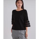 《6色展開》シアーボーダーフレアスリーブニット【洗濯機洗い可】 | OPAQUE.CLIP | 詳細画像45