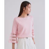 《6色展開》シアーボーダーフレアスリーブニット【洗濯機洗い可】 | OPAQUE.CLIP | 詳細画像53