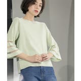 《6色展開》シアーボーダーフレアスリーブニット【洗濯機洗い可】 | OPAQUE.CLIP | 詳細画像3