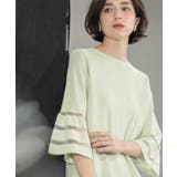 《6色展開》シアーボーダーフレアスリーブニット【洗濯機洗い可】 | OPAQUE.CLIP | 詳細画像4