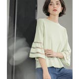 《6色展開》シアーボーダーフレアスリーブニット【洗濯機洗い可】 | OPAQUE.CLIP | 詳細画像5