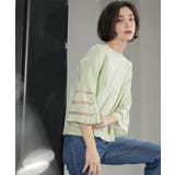 《6色展開》シアーボーダーフレアスリーブニット【洗濯機洗い可】 | OPAQUE.CLIP | 詳細画像6