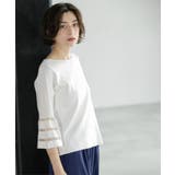 《6色展開》シアーボーダーフレアスリーブニット【洗濯機洗い可】 | OPAQUE.CLIP | 詳細画像16