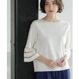 《6色展開》シアーボーダーフレアスリーブニット【洗濯機洗い可】 | OPAQUE.CLIP | 詳細画像19