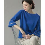 《6色展開》シアーボーダーフレアスリーブニット【洗濯機洗い可】 | OPAQUE.CLIP | 詳細画像32