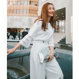 《6色展開》シアーボーダーフレアスリーブニット【洗濯機洗い可】 | OPAQUE.CLIP | 詳細画像1