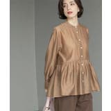 キャメルブラウン(041) | シアーペプラムブラウス【洗濯機洗い可】 | OPAQUE.CLIP