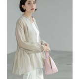 グレージュ(050) | シアーペプラムブラウス【洗濯機洗い可】 | OPAQUE.CLIP