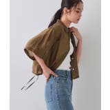 ブラウン(043) | 裾ドロストシアーショートシャツ【洗濯機洗い可】 | OPAQUE.CLIP