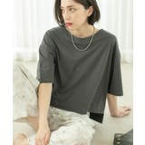 チャコールグレー(014) | ボートネックショートTシャツ【洗濯機洗い可】 | OPAQUE.CLIP