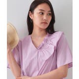 ラベンダー(080) | アシンメトリーフリルブラウス【洗濯機洗い可】 | OPAQUE.CLIP
