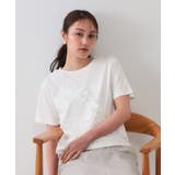 ホワイト(001) | 《美人百花掲載》アシメフリルドッキングカットソー【洗濯機洗い可】 | OPAQUE.CLIP