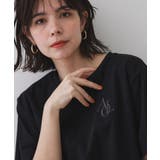 ブラック(019) | 刺繍ロゴワイドシルエットTシャツ【洗濯機洗い可】 | OPAQUE.CLIP