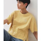 イエロー(031) | 刺繍ロゴワイドシルエットTシャツ【洗濯機洗い可】 | OPAQUE.CLIP