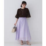 麻混シアーギャザーフレアスカート【洗濯機洗い可】 | OPAQUE.CLIP | 詳細画像26 