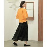 麻混シアーギャザーフレアスカート【洗濯機洗い可】 | OPAQUE.CLIP | 詳細画像5 