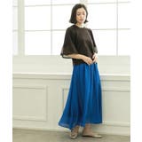 麻混シアーギャザーフレアスカート【洗濯機洗い可】 | OPAQUE.CLIP | 詳細画像12 