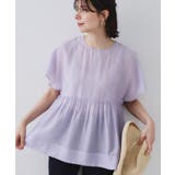 麻混シアーペプラムブラウス【洗濯機洗い可】 | OPAQUE.CLIP | 詳細画像58 