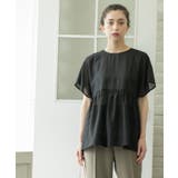 麻混シアーペプラムブラウス【洗濯機洗い可】 | OPAQUE.CLIP | 詳細画像4 