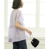 ラベンダー(080) | 麻混シアーペプラムブラウス【洗濯機洗い可】 | OPAQUE.CLIP