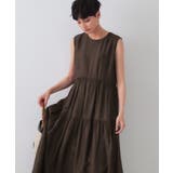 麻混シアーギャザーティアードワンピース【洗濯機洗い可】 | OPAQUE.CLIP | 詳細画像36 